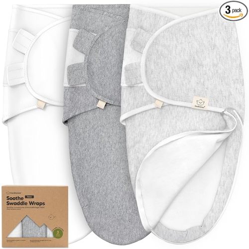 KeaBabies Newborn Swaddles with Zippers, 3pk Baby Swaddle (Cloud, 0-3M) | Organic Cotton Swaddles for Newborn, Baby Swaddle 0-3 Months, Infant, Baby Girls, Boys, Soft & Durable, Easy Diaper Change