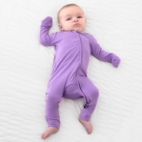 Bellabu Bear Baby Lavender Bamboo Convertible Footie Purple 0-3 Months