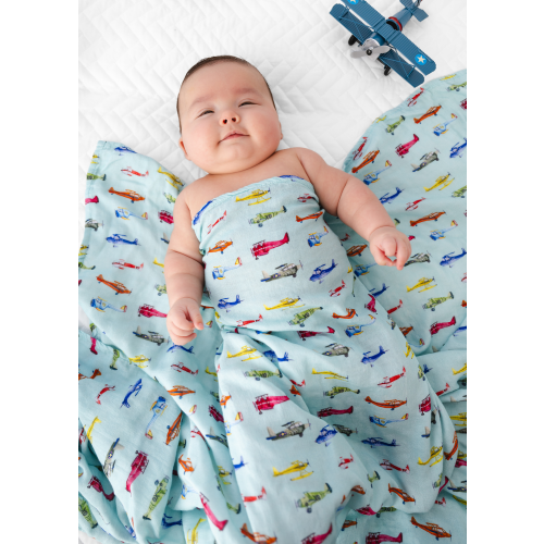 Vintage Airplanes Swaddle Blanket – Little Crowns & Capes