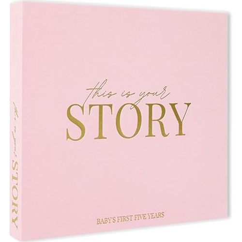 Baby Memory Book & Baby Keepsake Book to Record Baby's Milestones and Photos for Newborn Girl or Newborn Boy, Gender Neutral, Scrapbook Album, First 5 Year Journal Includes Stickers & Keepsake Box