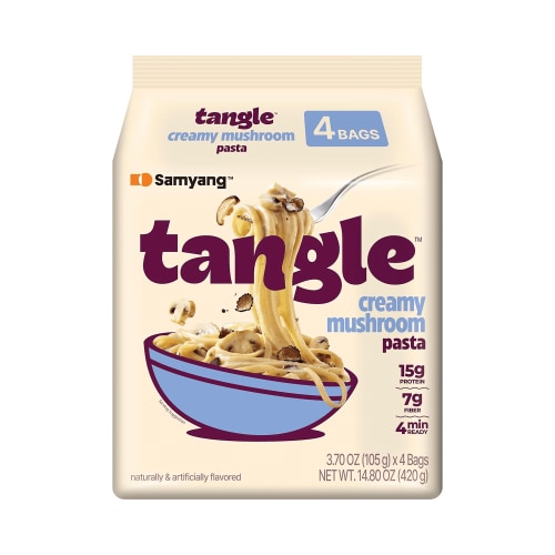 Tangle Instant Pasta Creamy Mushroom Flavor, 3.70 oz (105g), 4-Pack