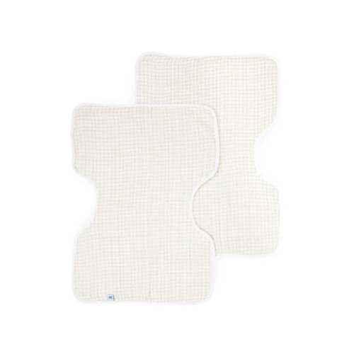 Cotton Muslin Burp Cloth - 2 - Pack colour: TAN GINGHAM