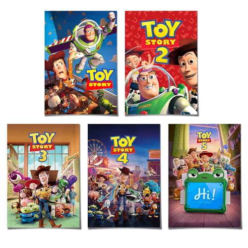 LPAIWXY [5PC] Toy Story 5 Movie Series Poster For Fans Kids Room Bedroom Wall Decor-Toy Story 5 Movie Series Posters Canvas Prints Picture For Teen Boy Girls Gifts