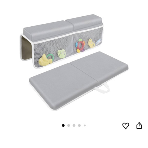 JJGoo Bath Kneeler with Elbow Rest Pad Set, 1.5 inch Kneeling Pad Mat for Bathtub - Gray