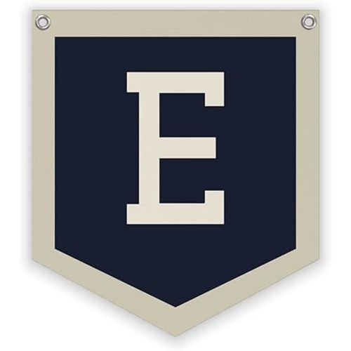 Personalized Baby Gift,Baby Boy Nursery Decor,Initial Pennant,Letter E Banner Flag,Vintage Room Decor Toddler Room Bedroom Playroom Front Door Birthday Christmas Gift,12x14 in