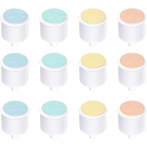 Replacement Pads Compatible with Frida Baby Electric Nail Buffer, 12 Pieces Baby Nail Trimmer Pads Grinding Heads Suits to Newborn and Adults (4 Colors)