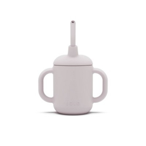 Lalo 4oz 3-in-1 Silicone Training Cup with Straw - Lavender