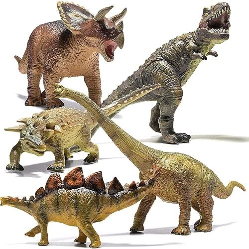 PREXTEX Jumbo Dinosaur Toys Set - 5 PCS Large, Realistic Dinosaur Toys for Kids - Lifelike Dino Toy Figures for Play and Learning - Giant Dino Figures with Hand-Painted Details