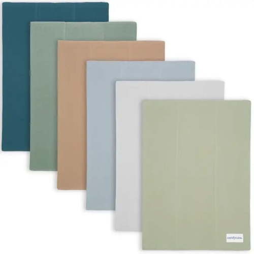 Comfy Cubs 100% Cotton Absorbent Burp Cloths - Large, 6 Pack (Multi Boy)