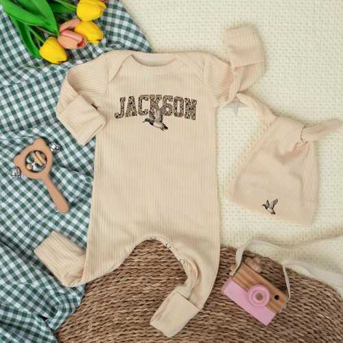 Personalized Camo Name Baby Bodysuit, Duck Hunting Newborn Outfit, Baby Coming Home Clothes, Baby Shower Gift, Baby Reveal, Mallard Duck