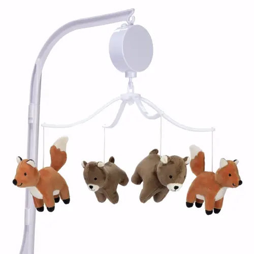 Sleepytime Bear & Fox Musical Baby Crib Mobile Soother Toy – Lambs & Ivy