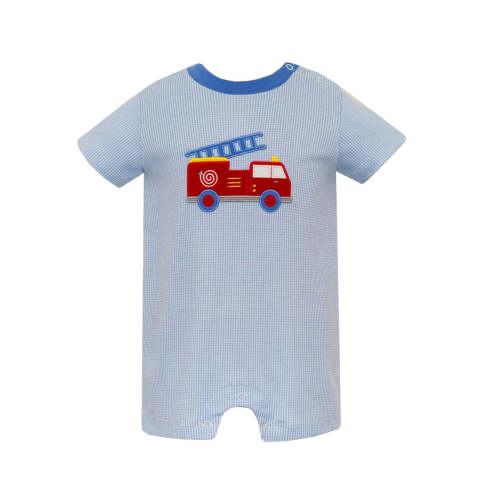Frankie Firetruck Applique Romper