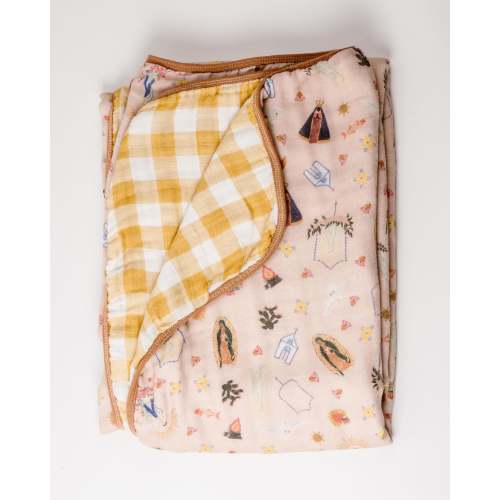 Pink Marian Deluxe Muslin Baby Blanket Quilt