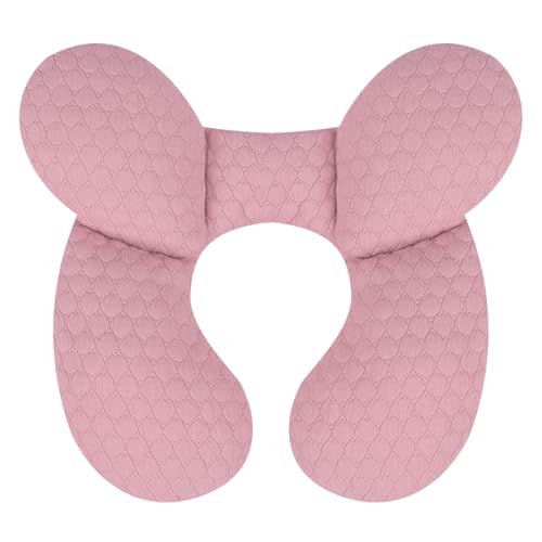 KAKIBLIN Baby Travel Pillow, Upgraded Baby Neck Pillows for Car Seat, Infant Neck Support Pillow for Head and Neck,Newborn Head Support for Car Seat,Pushchair (Pink)