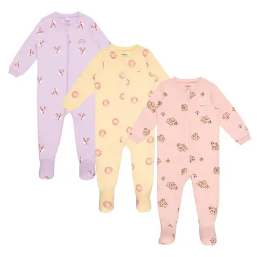 Pekkle Infant Organic Cotton Sleeper, 3-pack