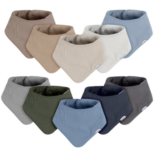 10-Pack Baby Boys Multi Blue Muslin Bandana Bibs – Gerber Childrenswear