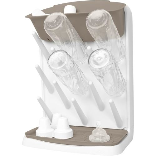 Ubbi Vertical Baby Bottle Drying Rack, Space Saving Countertop Drying Rack Baby Organizer, Oat
