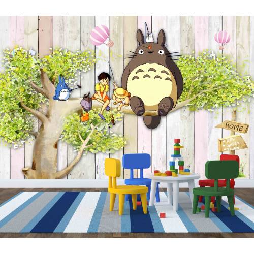Totoro Anime Nursery Wallpaper: Peel and Stick Wall Mural