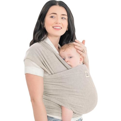 KeaBabies Baby Wrap Carrier, All in 1 Original Baby Carrier, Stone Gray