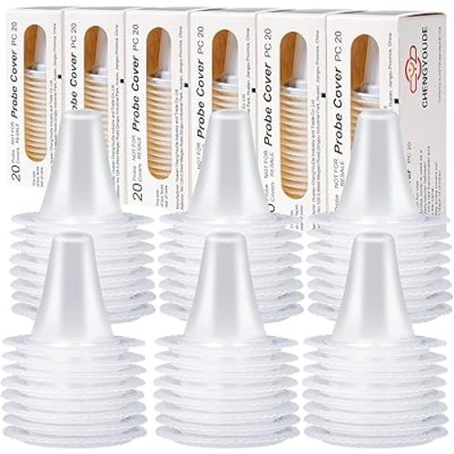 500 Counts Thermometer Ear Covers, Ear Thermometer Probe Covers, Lens Filters/Refill Caps for All Braun Ear Themometer Models, BPA Free Digital Disposable Ear Thermometer Covers