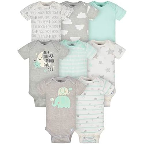 Gerber Baby Boys and Girls' 8-pack Short Sleeve Onesies Bodysuits