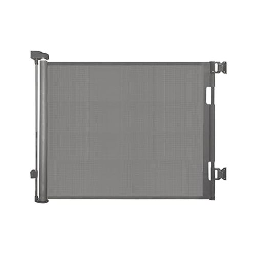 Retractable Baby Gate for Stairs – 33” Height, Expands up to 55” Width – Safety Gate for Infants, Toddlers, Dogs & Pets – Easy Install, Secure Closure, Gray Mesh Design for Indoor & Outdoor Use