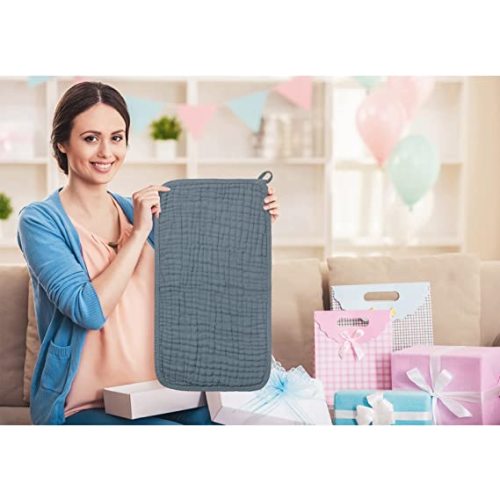 6 Pieces Large 20 x 10 Inch Muslin Burp Cloths Multi-Colors Muslin Washcloths Baby Burping Cloth Diapers 6 Absorbent Layers Muslin Face Towels for Baby (Fresh Color Series)