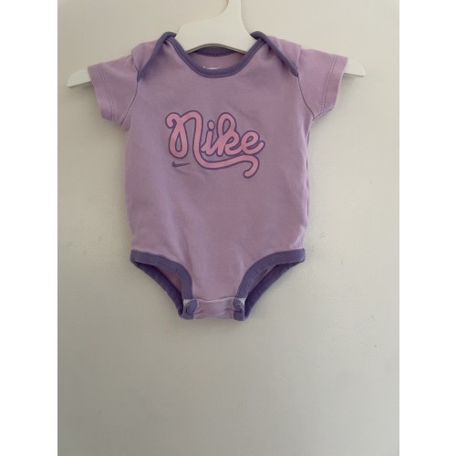 Nike Baby Girls Pink Nike Graphic 100% Cotton Short Sleeve Bodysuit Purple 0/3M