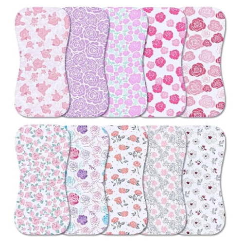 10-Pack Burp Cloths for Baby Boys and Girls,Baby Washcloths, Burp Rags, Large Neutral Burp Clothes for Newborn