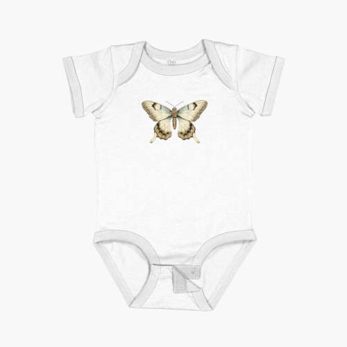 Luvly Vintage Gothic Moth Short Sleeve Baby One-Piece, New Born, Baby Shower Gift, New Parents Gift