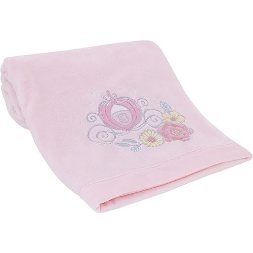 NoJo Disney Sweet Princess Pink and Light Blue Enchanted Carriage Super Soft Baby Blanket