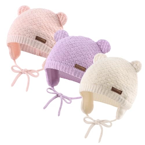 JANGANNSA Cute Knitted Boys Girls Christmas Beanie Warm Earflap Winter Hat Infant Toddler Baby Beanie 0-2Y