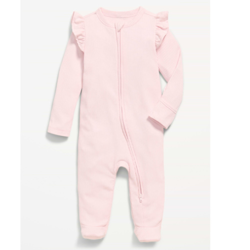 Ribbed 2-Way-Zip Sleep & Play Footed One-Piece for Baby