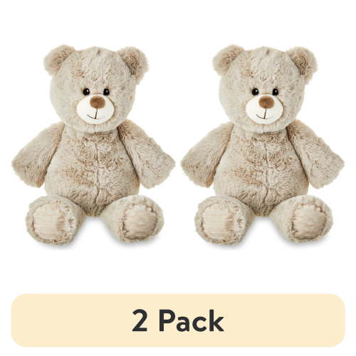 (2 pack) Spark Create Imagine Soft Bear Plush with Beans, 17 in, 0+