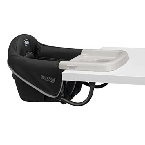 Chicco QuickSeat Hook-On Chair, Portable High Chair for Babies and Toddlers, for Children up to 37 lbs., Travel-Friendly, Graphite/Grey