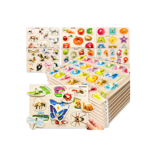 Wooden Puzzle Board Set for Toddlers