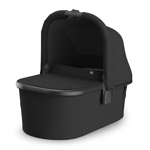 UPPAbaby Bassinet V3 - Compatible with Vista, Cruz, Ridge Strollers - Overnight Sleep Solution - Mattress, Sheet and Bug Shield Included - Jake (Charcoal/Carbon Frame)