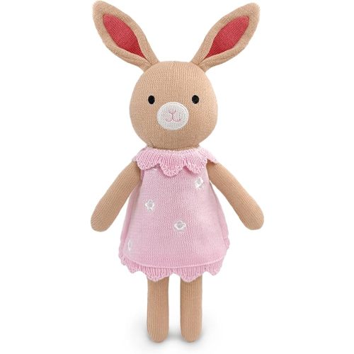 Knitted Bunny Stuffed Animal,11 Inch Stuffed Animal Plush Bunny Cute Animal Rabbit Toy for Kids,Soft Cat Toy Cotton Plush Knitte Stuff Animal Birthday