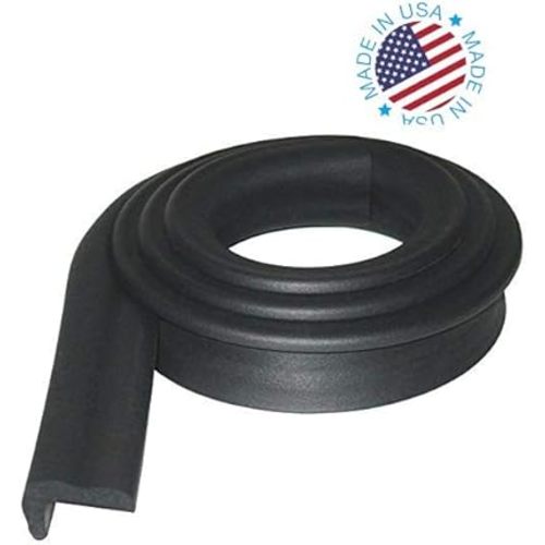 KidKusion Jumbo Edge Cushion | 6Ft | Black | Made in USA | Child Safety Edge Guard, Babyproof Furniture Bumper
