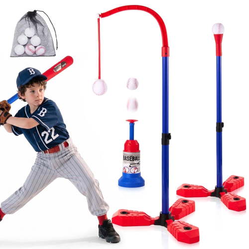 Anpro, 3-in-1 Kids Baseball Set, Includes Bat and 6 Balls