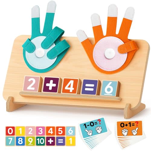 Montessori Educational Learning Toys for 3 4 5 Year Old Boys Girls Birthday Gifts, Toddler Preschool Learning Activities, Number Counting Blocks Toys for Kids, Math Manipulatives Counting Toy for 3-5