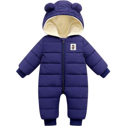 Happy Cherry Baby Snowsuit Winter Coat Warm Hoodie Romper Puffer Jacket