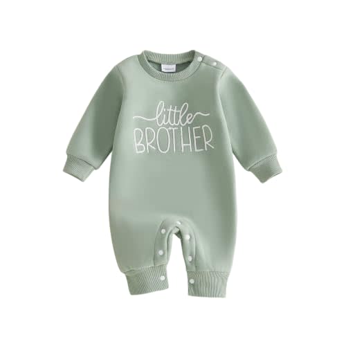 Sejardin Infant Baby Boy Jumpsuit Fleece Romper Newborn Fall Winter Clothes | Baby Boy Fall Outfit Letter Print Long Sleeve Crew Neck Romper 3 6 9M