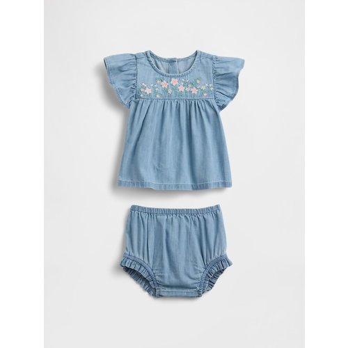 Baby Denim Embroidered Outfit Set