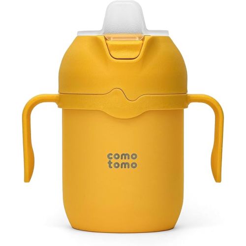Comotomo Toddler Tumbler 8oz Insulated Sippy Cup with Silicone Straw and Spout, Yellow (Yellow)