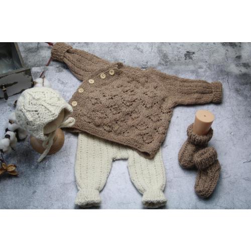 Newborn Baby Coming Home Outfit, Newborn Outfit hand knitted Newborn, knitted baby clothes Alpaca wool, baby photo shoot