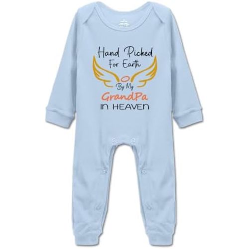 Hand Picked for Earth by My Grandpa in Heaven Baby Bodysuit Unisex Rompers