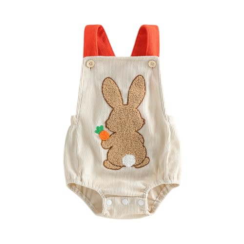 BemeyourBBs Newborn Baby Boy Girl Easter Outfit Bunny Halter Romper Jumpsuit One Piece Outfit Infant Spring Clothes