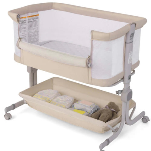 Costway Baby Bassinet Bedside Sleeper | Beige