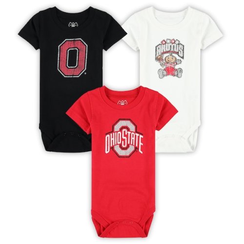 Ohio State Buckeyes Wes & Willy Infant Three-Pack Bodysuit Set